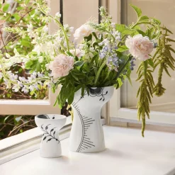 Sort Mega Riflet vase, 19 cm