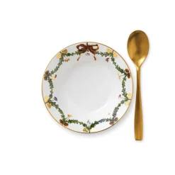 Stjerne Riflet Jul dyb tallerken, 17 cm