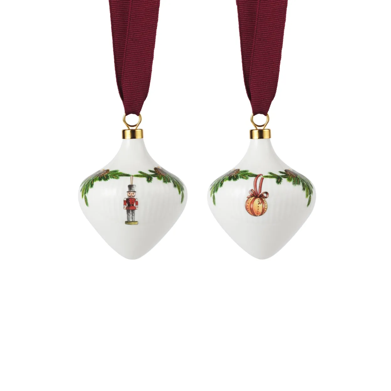 Stjerne Riflet Jul ornament, 8,5 cm, 2 stk.