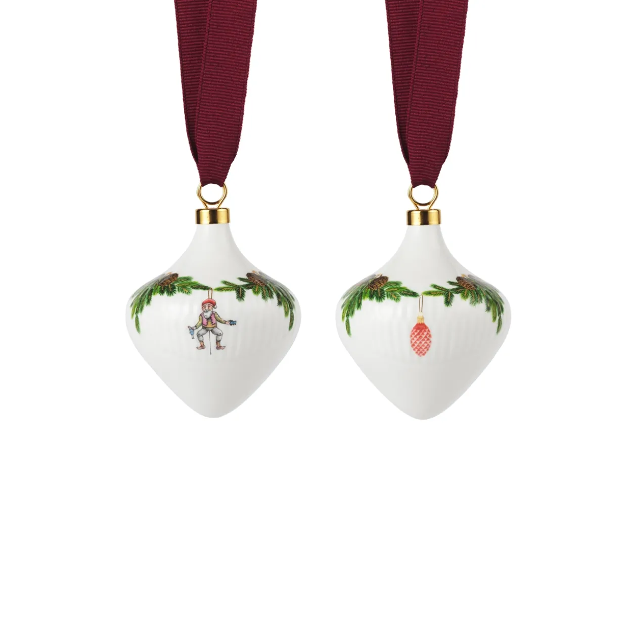 Stjerne Riflet Jul ornament, 8,5 cm, 2 stk.