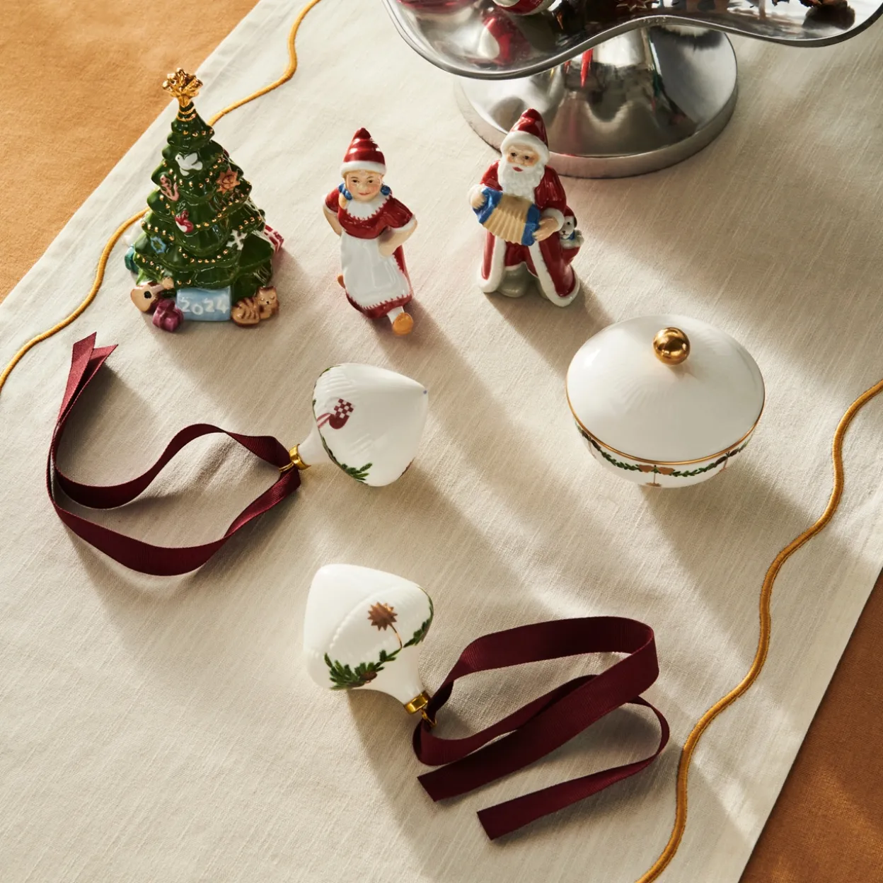 Stjerne Riflet Jul ornament, 8,5 cm, 2 stk.