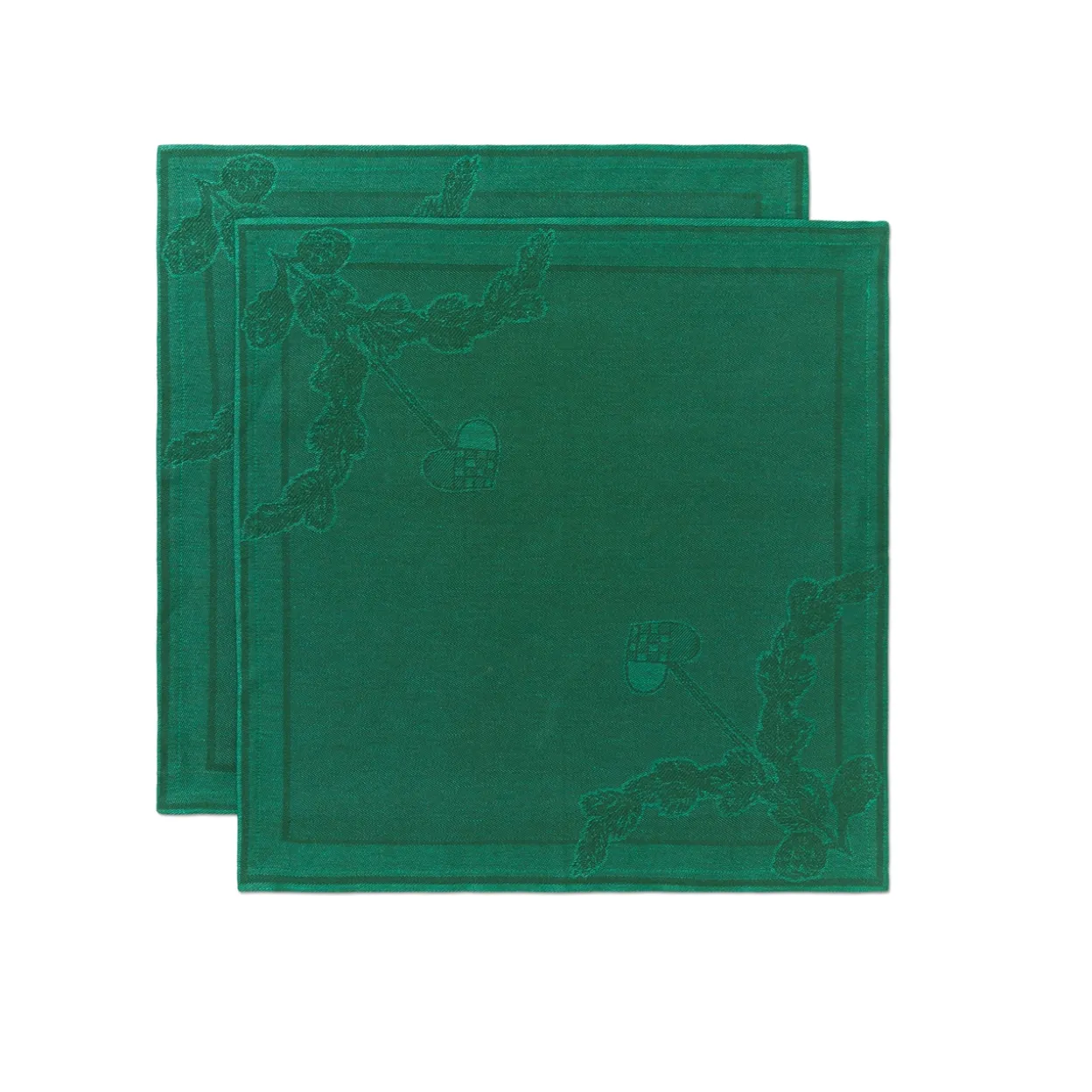 Stjerne Riflet Jul serviet, grøn, 45 x 45 cm, 2 stk.