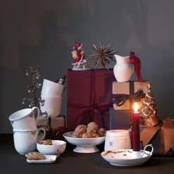 Stjerne Riflet Jul skål på fod, 42 cl